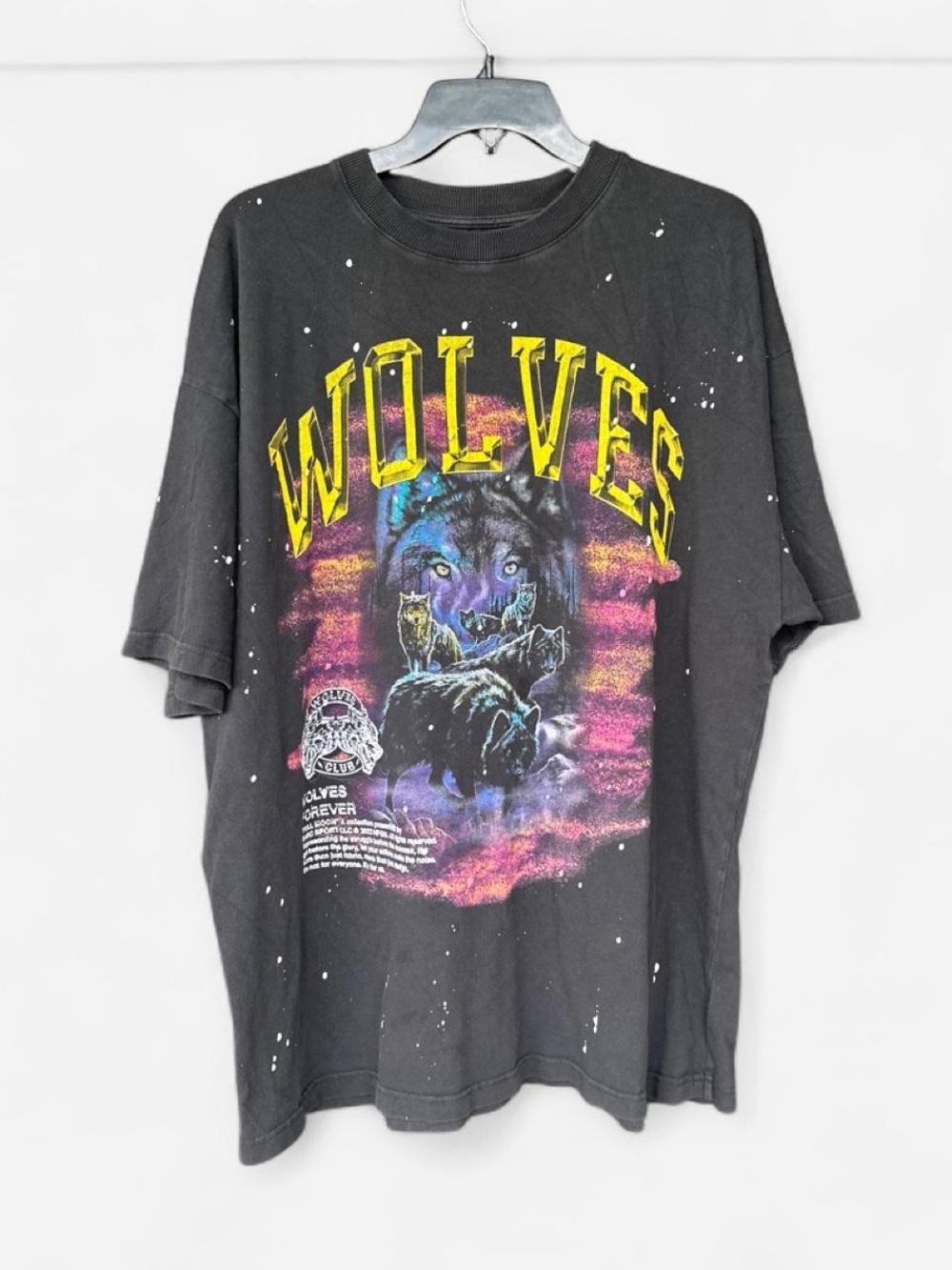 Darc Sport Black Wolves Graphic Tee with Yellow Lettering